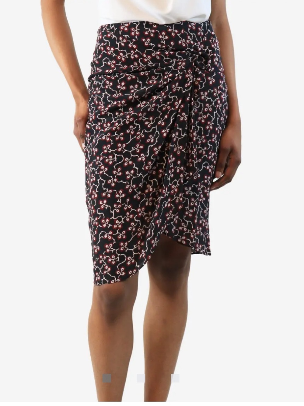 Isabel Marant Floral Midi Skirt in Black & Red Size 38